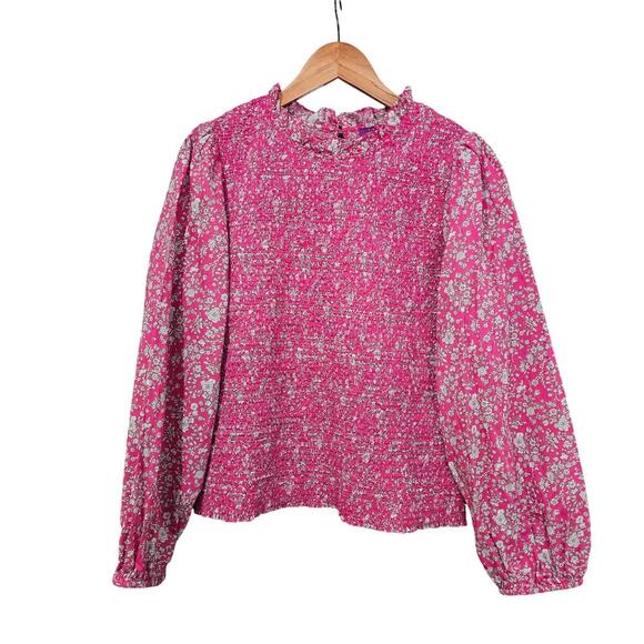 J.Crew Long Sleeve Ruffleneck Top in Liberty Summer Blooms Fabric Size XXL - Picture 3 of 8